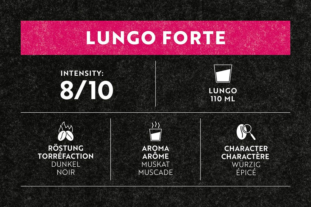 Café Royal Lungo Forte 36 capsules pour machine à café Nespresso - intensité 8/10 - capsules de café certifiées UTZ en aluminium (emballage avec 2)