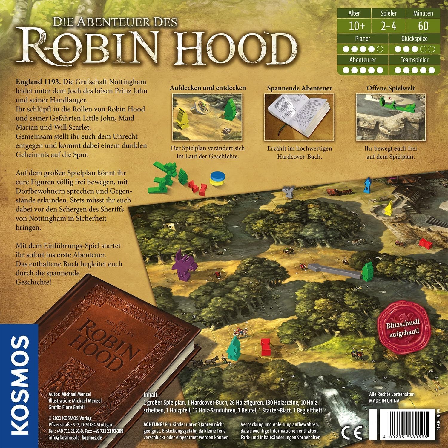 KOSMOS 680565 Les Aventures de Robin des Bois, nominé pour le jeu de l'année 2021, jeu d'aventure coopératif pour toute la famille, jeu de société pour 2 à 4 joueurs à partir de 10 ans