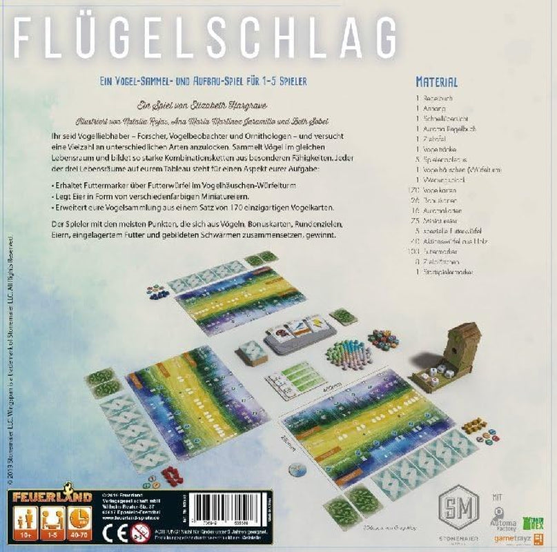 Feuerland Spiele 104-146-901 63558 Wingspan Board Game Édition allemande - Kennerspiel des Jahres 2019 (Prix de la Critique)