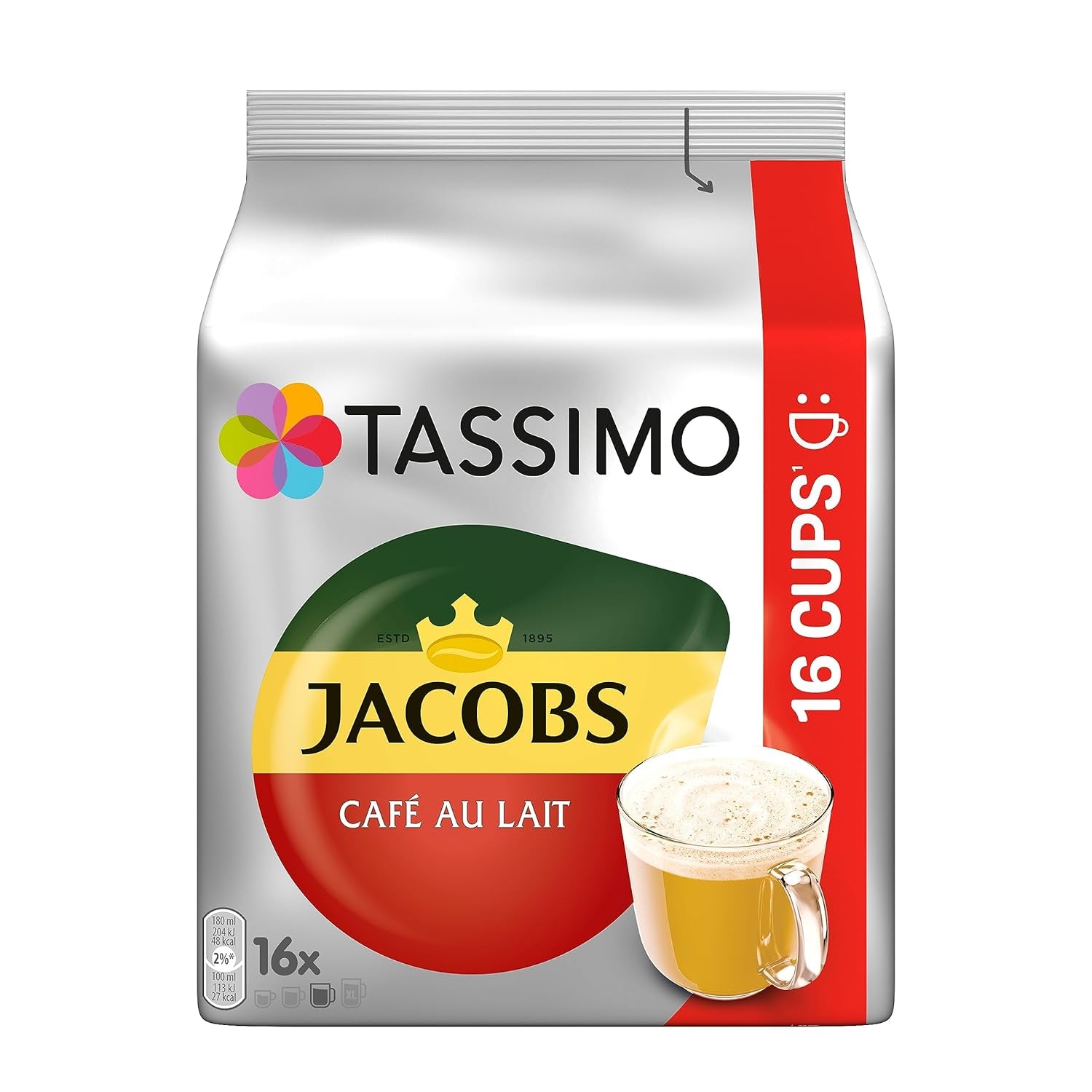 Tassimo Kapseln Jacobs Café au Lait, 5 x 16 Pads, 80 Kaffeekapseln