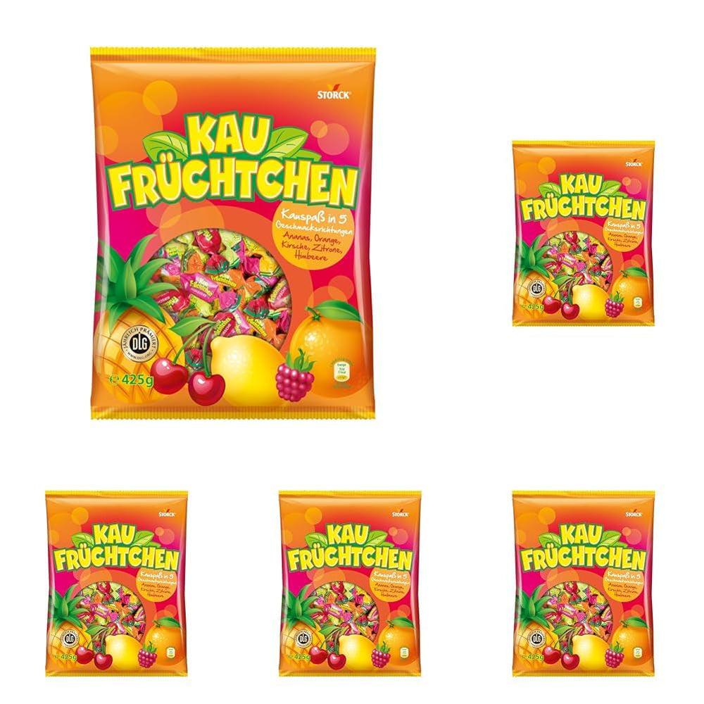 Kaufrüchtchen – 1 x 425G – caramels aux cinq arômes de fruits Naty Shop
