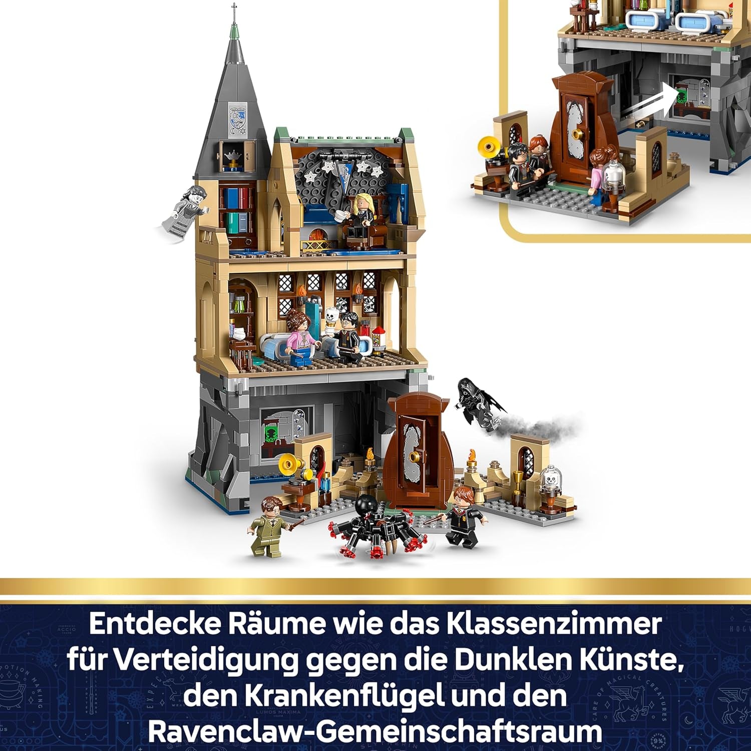 LEGO Harry Potter Château de Poudlard : Flèches de château - Ensemble de bricolage avec 7 figurines - Modèle avec Hermine et Ron Figures - Créations créatives pour les filles, les jeunes et les fans à partir de 9 ans - 76463