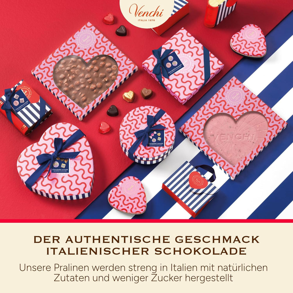 Venchi - Boîte de 9 Chocolats Assortis, 175g, Sans Gluten, Sans Colorants ni Conservateurs Artificiels, Idée Cadeau Saint Valentin