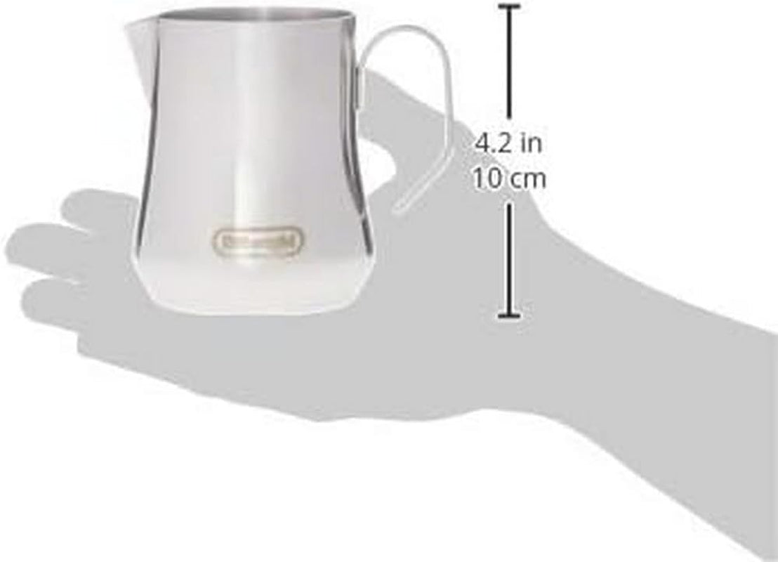 De'Longhi Milk Pitcher DLSC060, ulcior de lapte pentru spumare manuală, mâner ergonomic, capacitate 350 ml, oțel inoxidabil