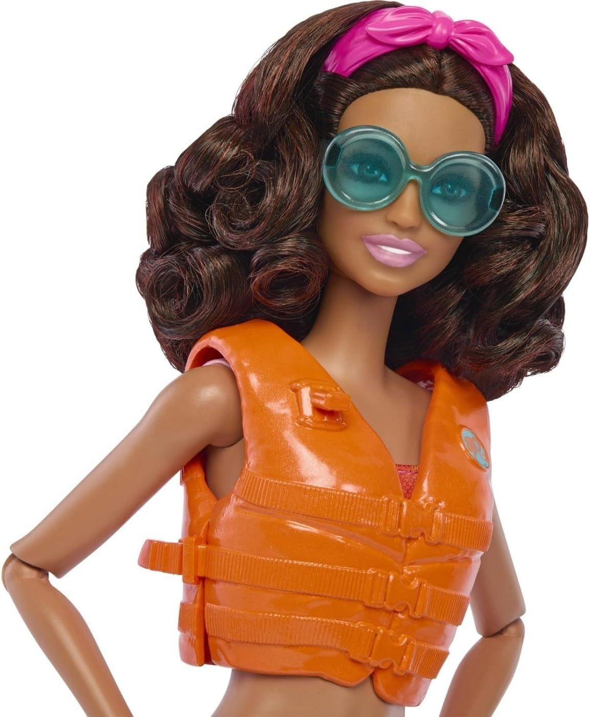 Poupée Barbie Surfeuse avec planche de surf et poignée, serviette et radio pour des aventures et des histoires sur la plage, clips et sangle de cheville pour un surf réaliste, 3 ans et plus, HPL69 Naty Shop Dolls