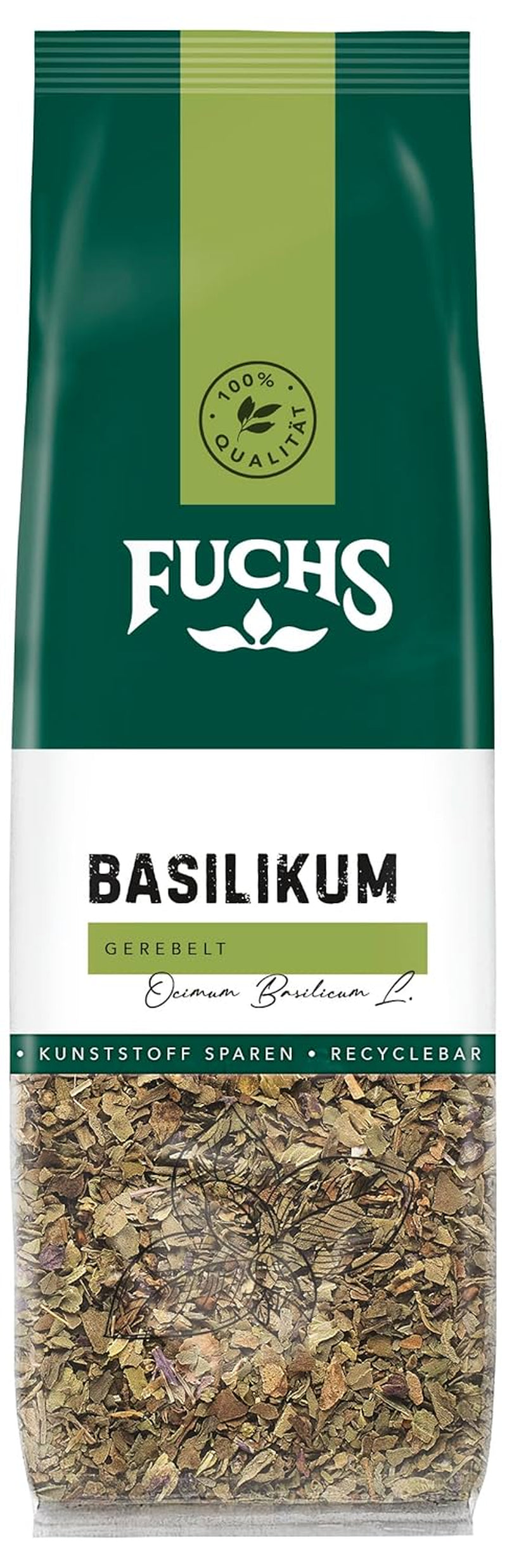 Fuchs Gewürze - Basilicum Gerebelt im Recyclbaren Nachfüllbeutel - 20 g