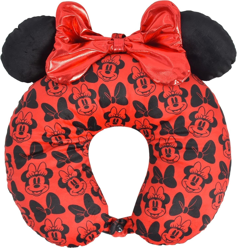 Ful Concept One Disney Minnie Mouse Oreiller de Voyage avec Oreilles 3D et Ressort pour Avion Voiture Bureau Confortable et Respirant Rouge/Noir Naty Shop Oreillers de Voyage Ruban Rouge/Noir Taille Unique