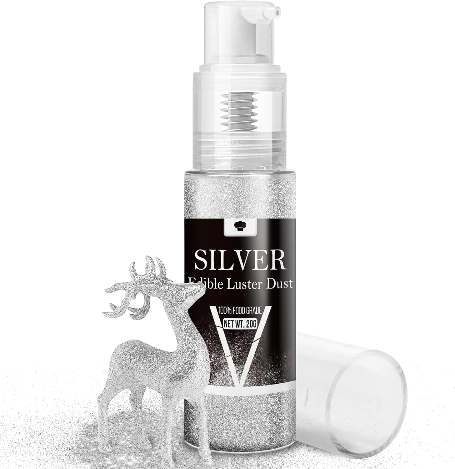 Ensemble de spray à paillettes comestibles – 20 g de poussière de paillettes irisées pour boissons, champagne, gâteaux – Colorant alimentaire métallique comestible pour cocktails, vin, liqueur, pâtisserie, gâteaux