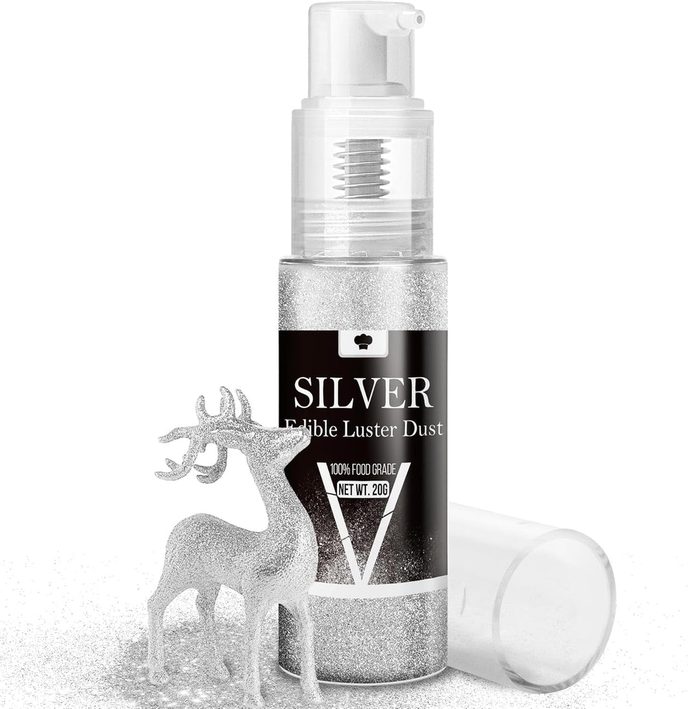 Ensemble de spray à paillettes comestibles – 20 g de poussière de paillettes irisées pour boissons, champagne, gâteaux – Colorant alimentaire métallique comestible pour cocktails, vin, liqueur, pâtisserie, gâteaux