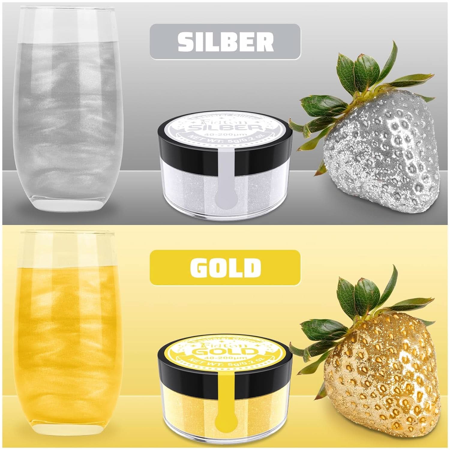 Paillettes comestibles, poudre, 5 grammes Glitter Naty Shop