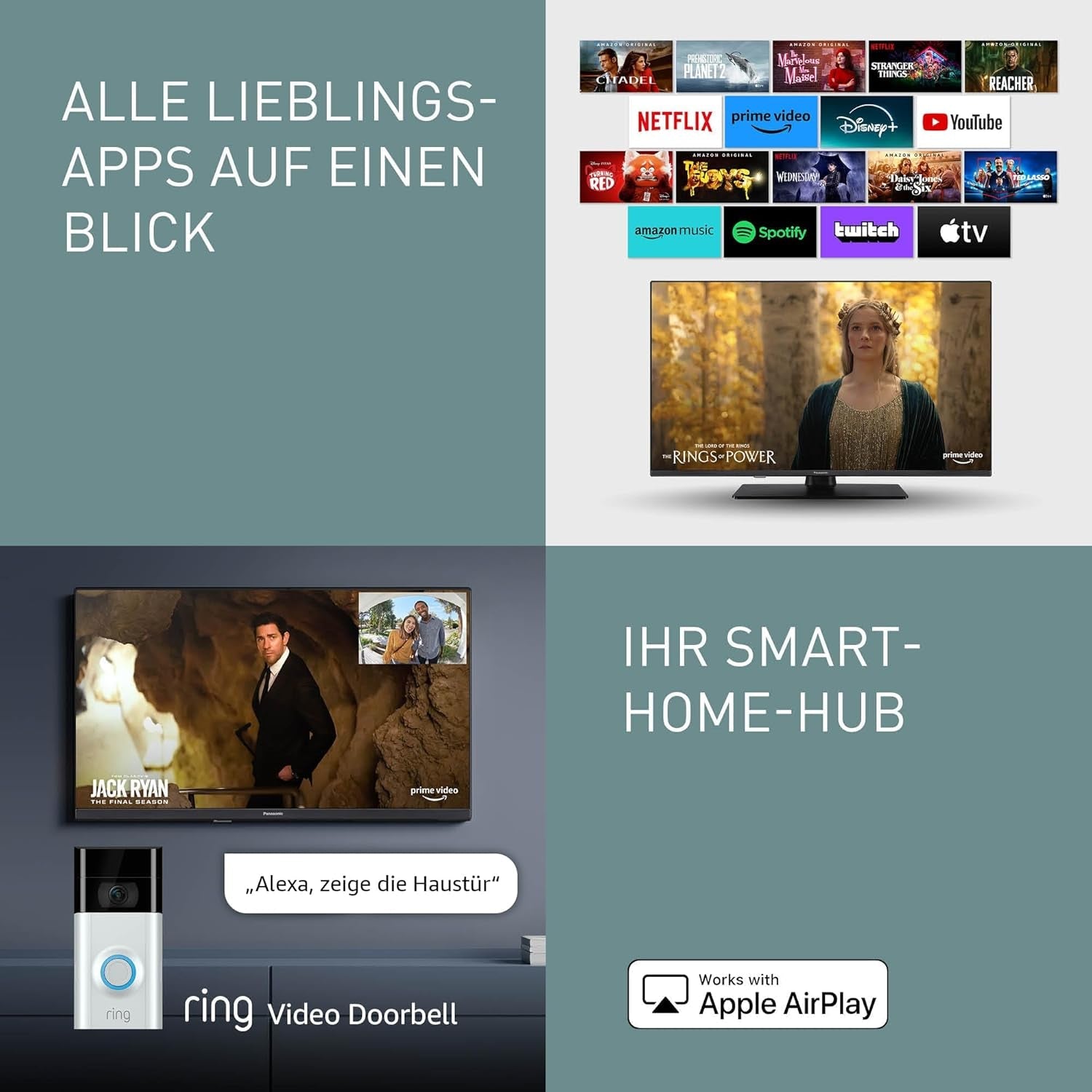 Panasonic TV-40S55AEZ, seria S55A, televizor inteligent LED Full HD de 40 de inci, 2024, Fire TV, HD Color Engine, HDR, control vocal Alexa, mod de gaming, player media, pentru o experiență vizuală excepțională