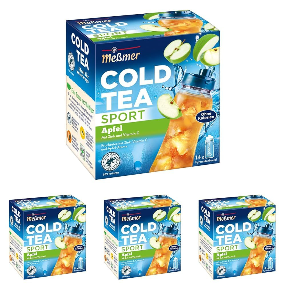 Meßmer Cold Tea Sommer-Beere | 14 pliculețe piramidale | Fără gluten | Fără lactoză | Vegan
