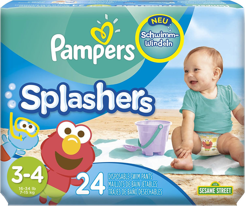 Couches de bain jetables Pampers Splashers Baby Shark édition limitée 4-5, 11, 9 kg-15 kg, pour une protection sûre dans l'eau