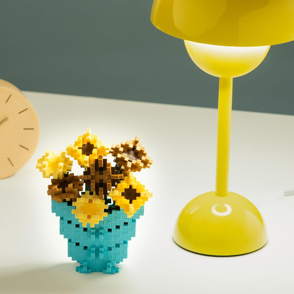 Plus-Plus 5163 Geniales Konstruktionsspielzeug, Sonnenblumen von Vincent Van Gogh, Inspired-Edition, Kreativ-Bausteine ​​​​Tube, 350 pièces, Tournesols