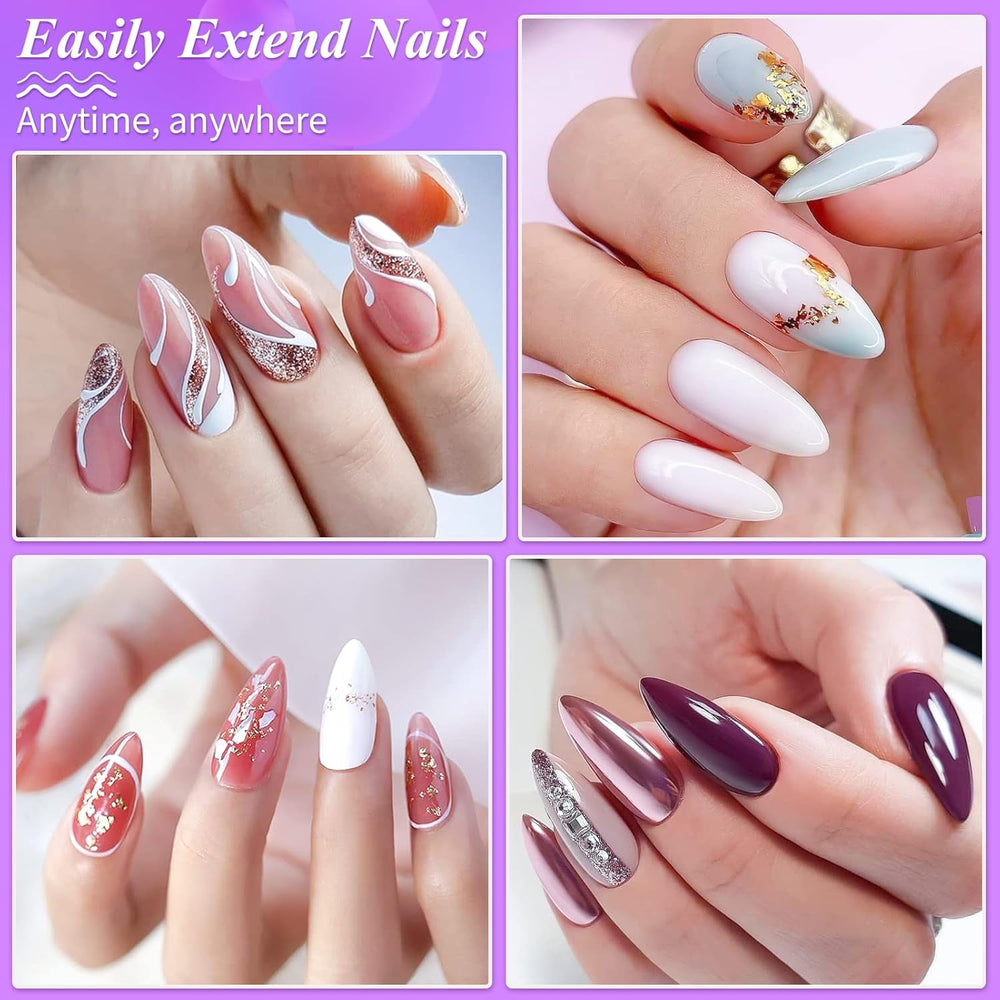 Becellen 500pcs Conseils d'ongles artificiels, Conseils d'ongles en gel souple, Couverture complète, Conseils d'ongles en gel, Ongles artificiels pré-polis, Ensemble de colle DIY Nail Art (Amandes)