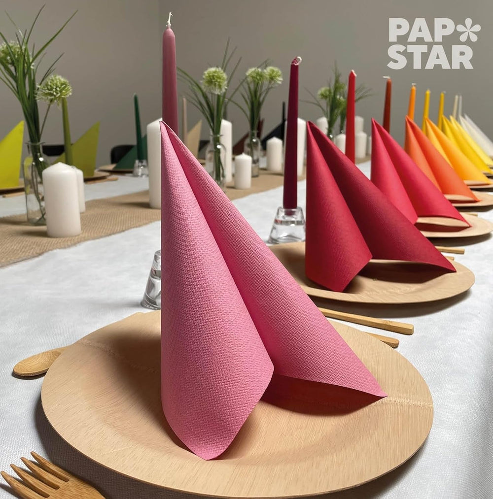 Papstar, 50 serviettes "Collection ROYAL" pli 1/4 40 Cm X 40 Cm orange, #82219