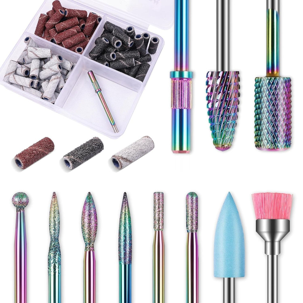 Depvko 30 pièces embouts de coupe-ongles, 3/32'' en céramique pour ongles, acrylique, diamant, haut-fil, Hartmetall, fer à repasser pour maison de salon, gel, manucure, atelier de coiffure (avec 3 étuis)