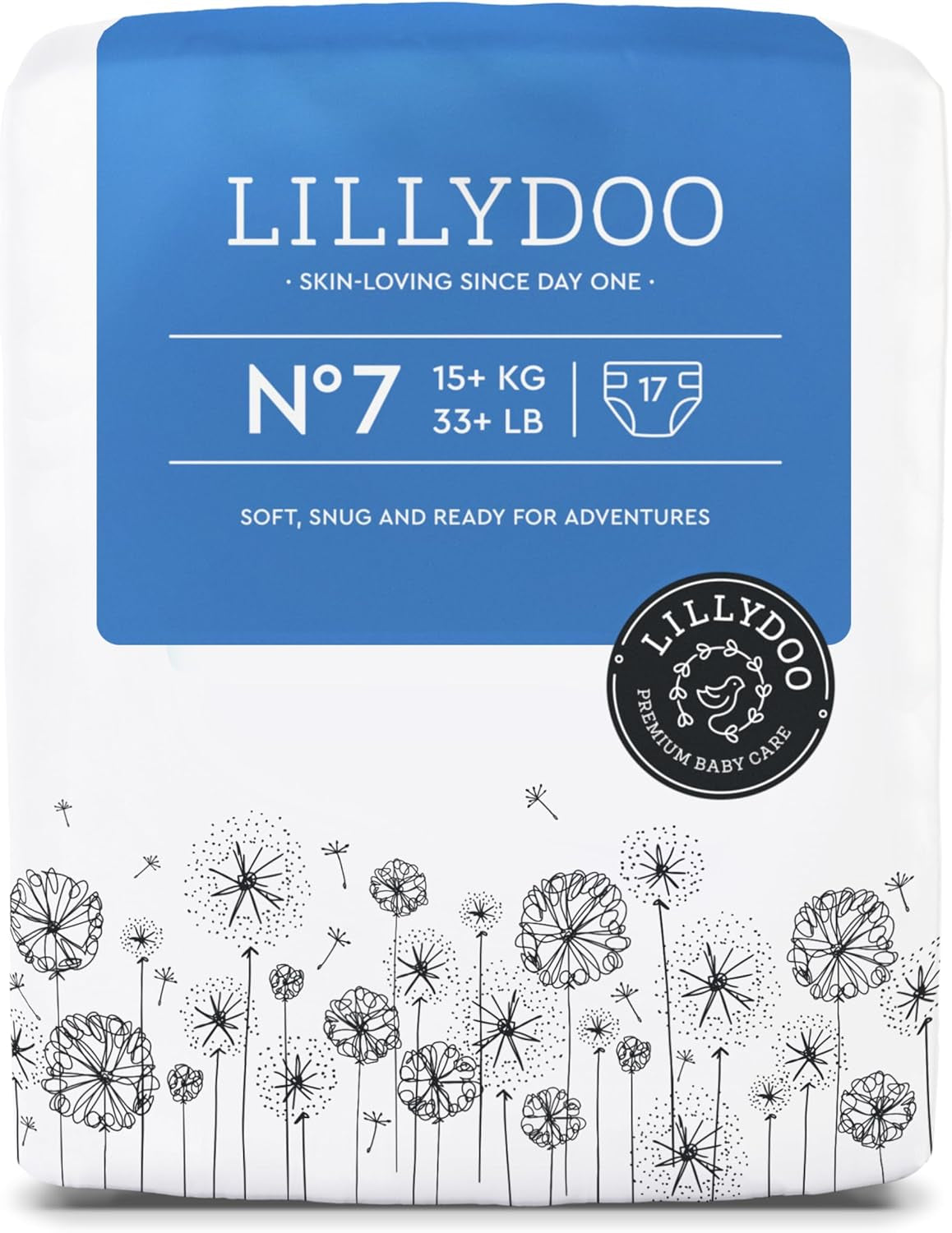 LILLYDOO Couches pour bébé respectueuses de la peau - Taille 3 (6-10 kg), 29 pièces, protection fiable contre les fuites, douces, sans parfum et sans lotion pour peaux sensibles, testées dermatologiquement