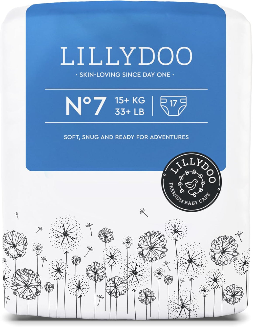 LILLYDOO Couches pour bébé respectueuses de la peau - Taille 3 (6-10 kg), 29 pièces, protection fiable contre les fuites, douces, sans parfum et sans lotion pour peaux sensibles, testées dermatologiquement