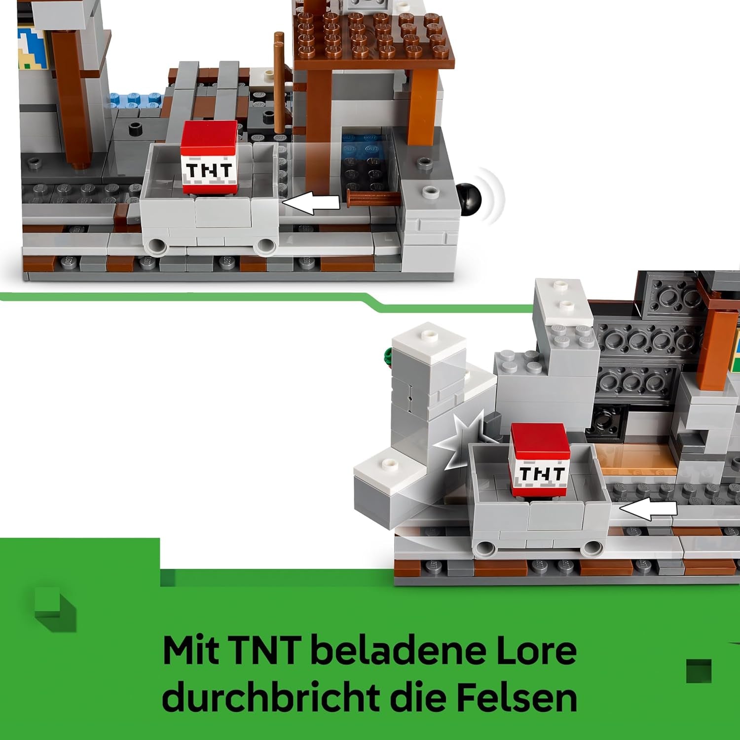 LEGO Minecraft Die Spitzhackenmine - Jeu interactif pour enfants - Figurines Alex, Minenarbeiter et Stray Spinnenreiter - Ensemble de jeux de joueur pour jeunes et filles à partir de 8 ans - 21277