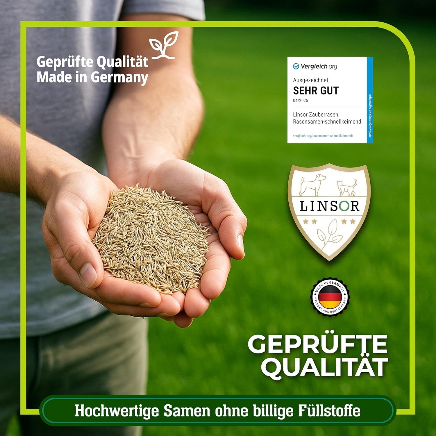 Rasensamen Schnellkeimend – Zauberrasen 4 Kg Für 200 M² Schnell Wachsender Rasen Mit Schneller Begrünung Pflegeleicht Für Dichten Gleichmäßigen Rasen