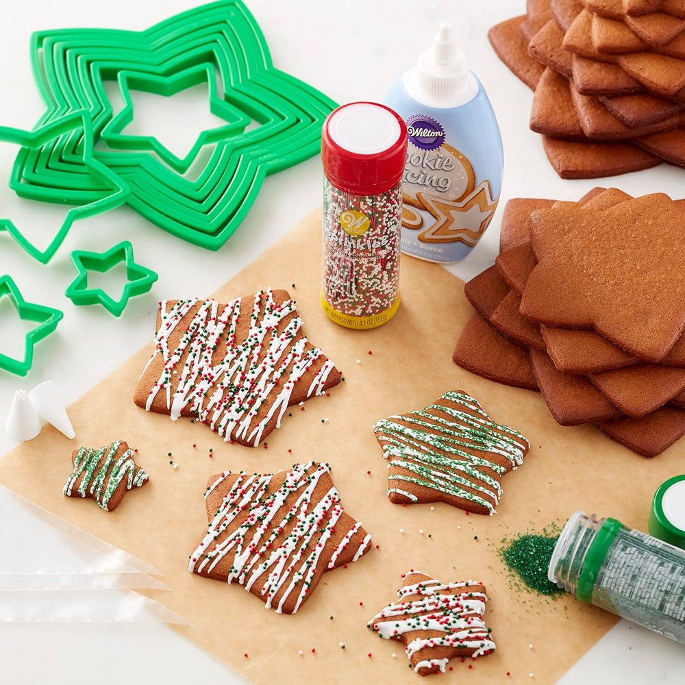 Wilton 2104-5919 Ensemble de coupe-arbre en pain d'épices, plastique, vert