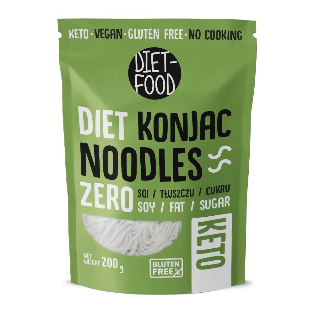 Nouilles Shirataki diététiques | Nouilles Konjac à faible teneur en glucides | 200 grammes de nouilles diététiques solubles dans l'eau, végétaliennes, faibles en calories, sans graisse, sans soja, sans gluten