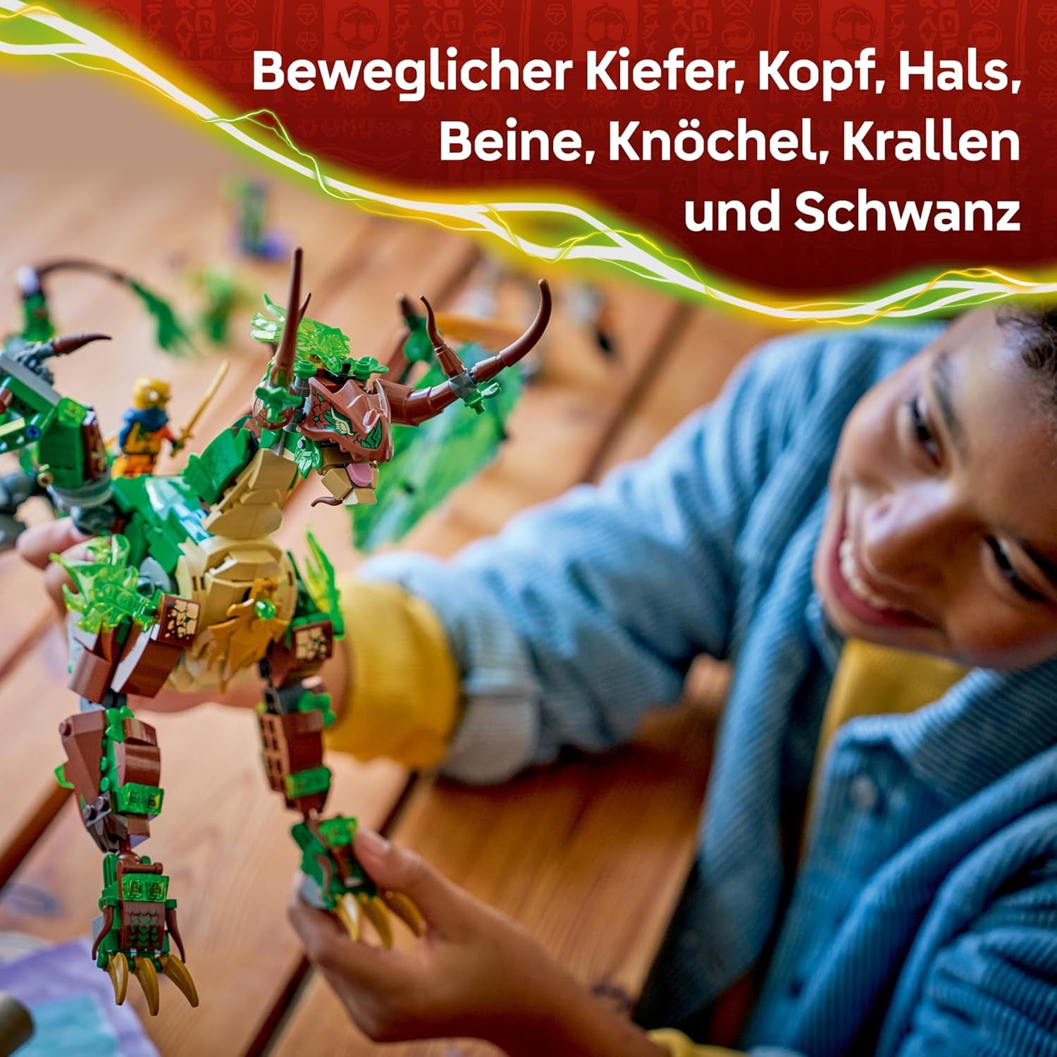 LEGO NINJAGO Le Drache des Lebens - Jeu de Ninja avec figurine Drachenfigur, Mini Monster Mech, 8 figurines et Schwertern - Créations créatives pour les jeunes et les filles à partir de 8 ans et les fans - 71859