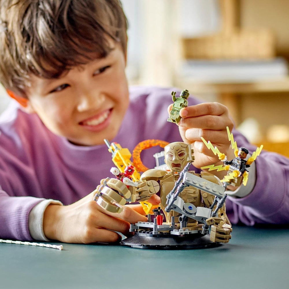 LEGO Marvel Spider-Man contre. Sandman : Showdown Superhero Toy avec figurines, dont lézard et jeu de rôle électrique, cadeau pour les amateurs d'action, garçons et filles 76280 Jeux de construction Besuche den LEGO-Store