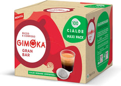 Gimoka Kompostierbare Kaffeepads, Gran Bar Intenso Kaffeemischung, Intensität 12-100 Pads - Compatible avec les tampons en papier ESE System 44 mm