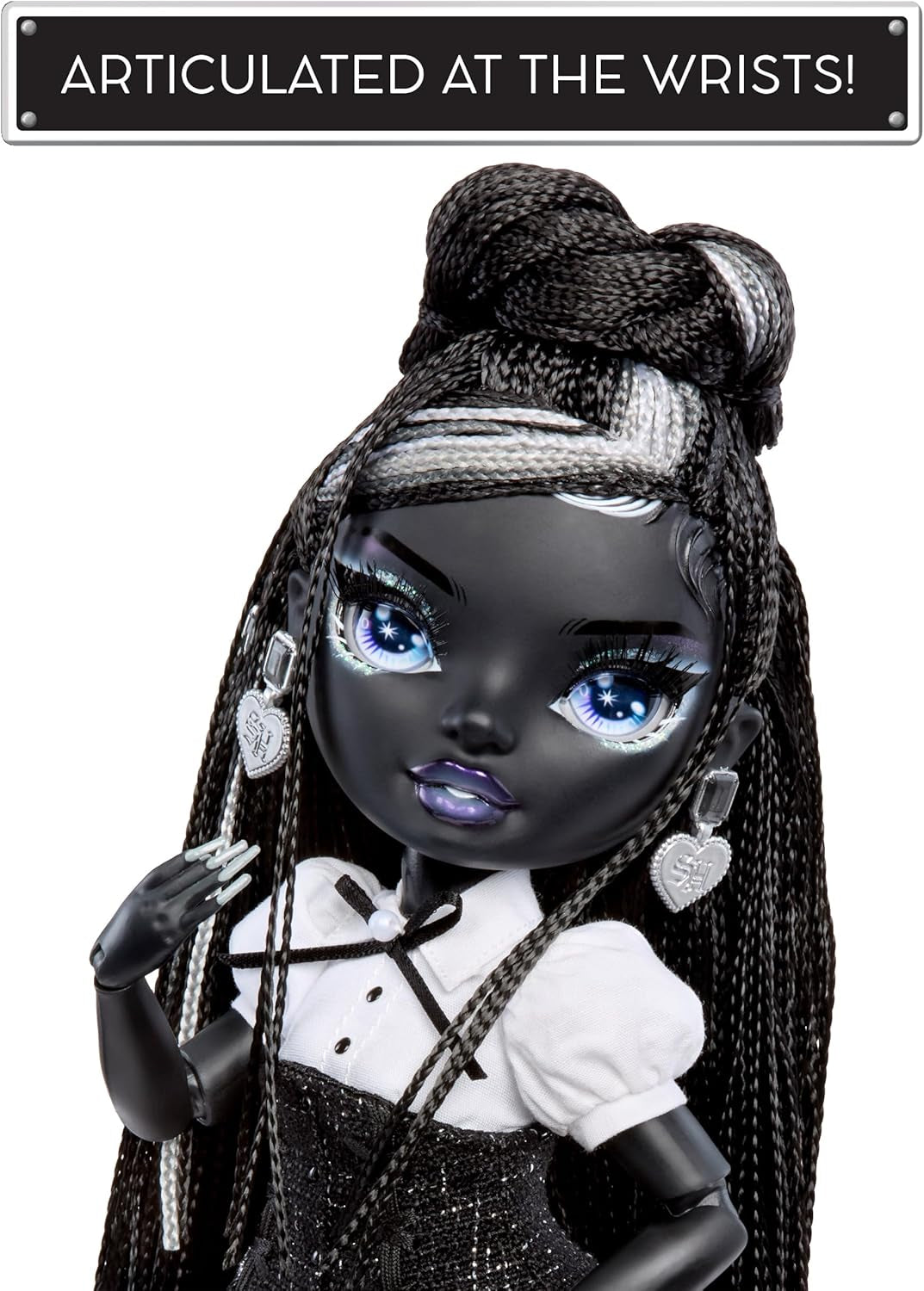 Rainbow High Shadow High Modepuppe – Shanelle Onyx – Cheveux Noirs, 28 cm Modepuppe avec Designer-Outfits, Conçu pour les petits et les enfants de 6 à 12 ans