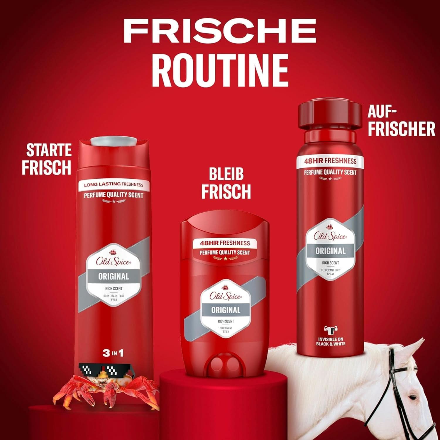 Gel douche et shampoing 3 en 1 Old Spice Original pour hommes, 400 ml Douche et bain Naty Shop