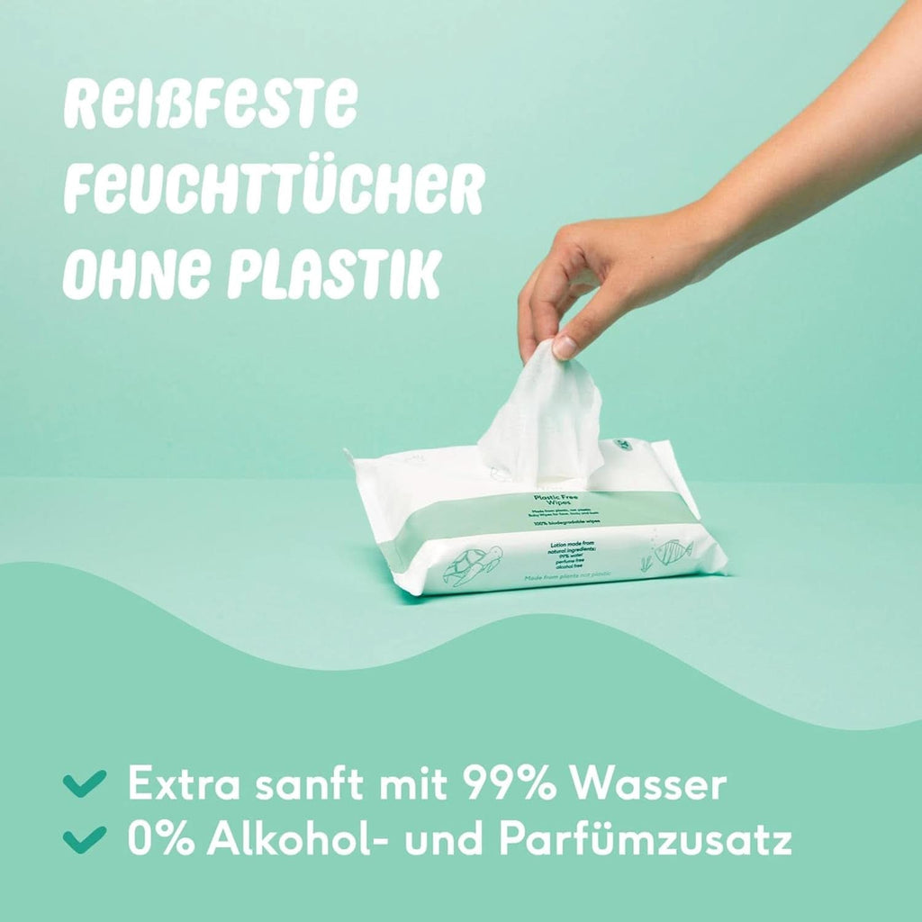 Naïf Plastikfreie Feuchttücher 864 Stück (16Er X 54 Feuchttuch) - Pflege Für Babypo, Körper Und Gesicht - 99% Aus Wasser - 0% Parfüm Und Alkohol - Nachhaltige Feuchttücherbox Eukalyptus Sensitiv Naty Shop