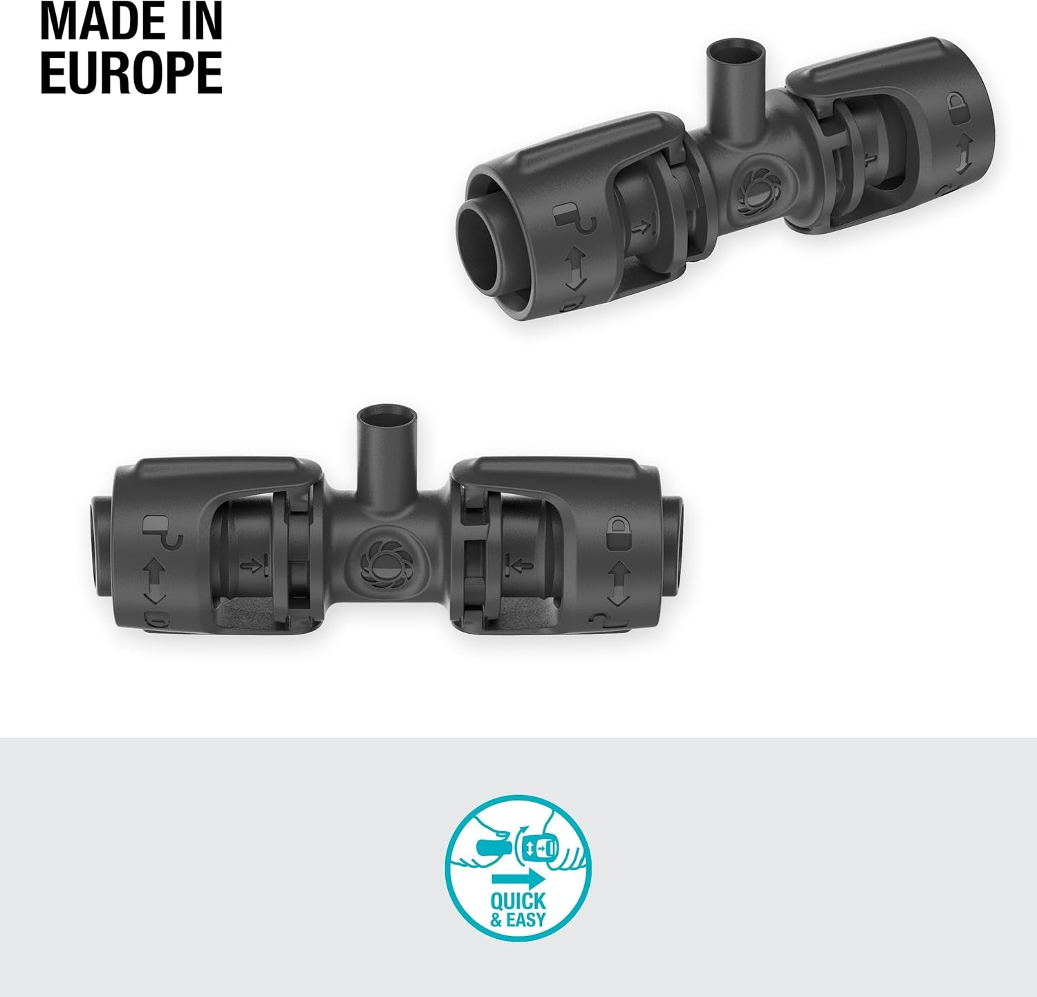 Piesă în T Gardena Micro-Drip-System pentru duze de pulverizare: Conectare între țevi de 13 mm și o duză de pulverizare, udare automată a plantelor, tehnologie de conectare rapidă și ușoară, reutilizabilă (13206-20)