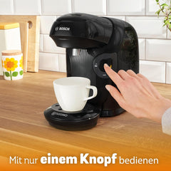 Bosch Tassimo Style TAS112E Machine à expresso à capsules, plus de 70 boissons, convient à toutes les tailles de tasses, entièrement automatique, durable, peu encombrant, 1400 W, noir