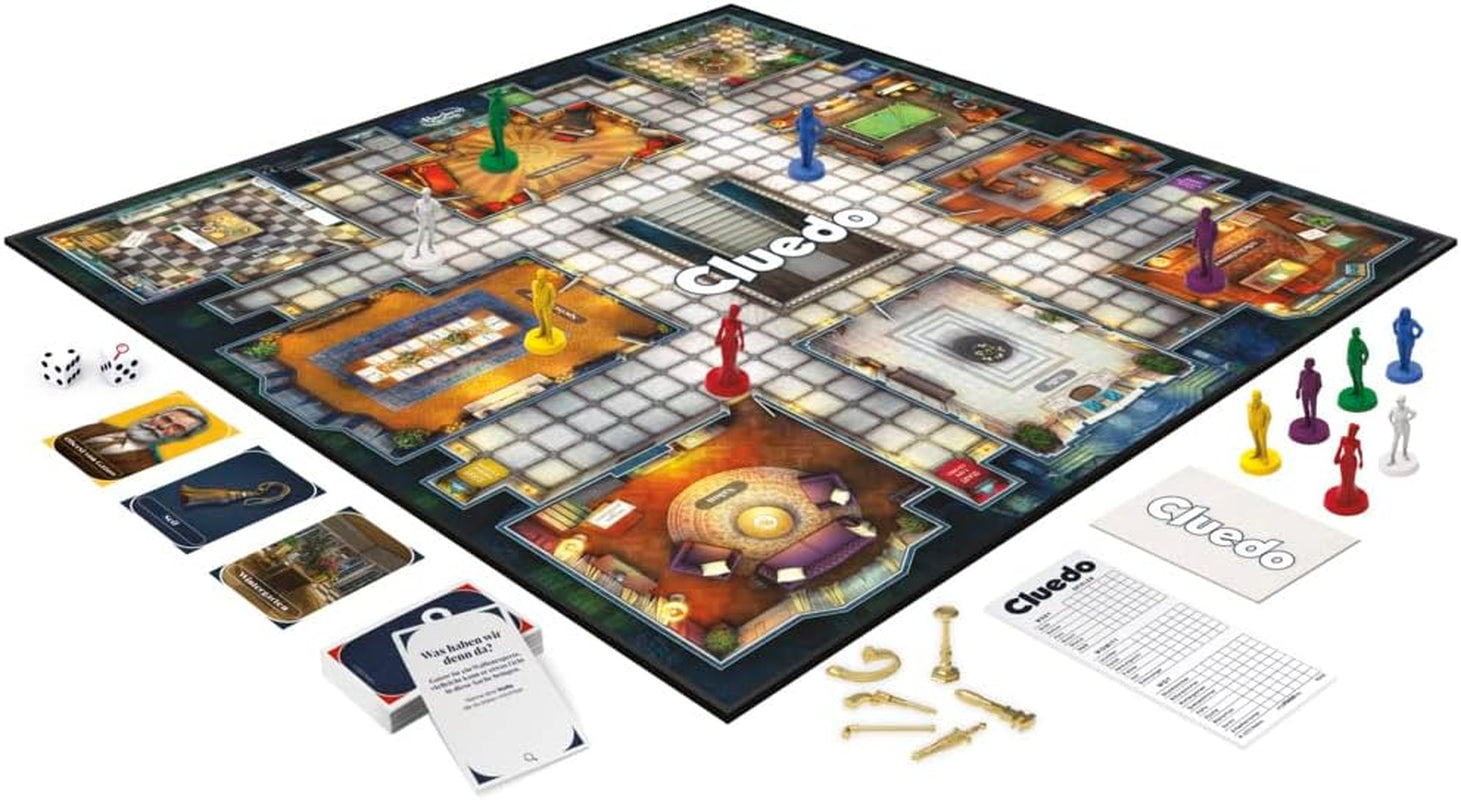 Hasbro Gaming Cluedo Jeu de société pour enfants à partir de 8 ans, jeu Cluedo repensé pour 2 à 6 joueurs, jeu de détective et de puzzle, jeu mystère parfait pour
