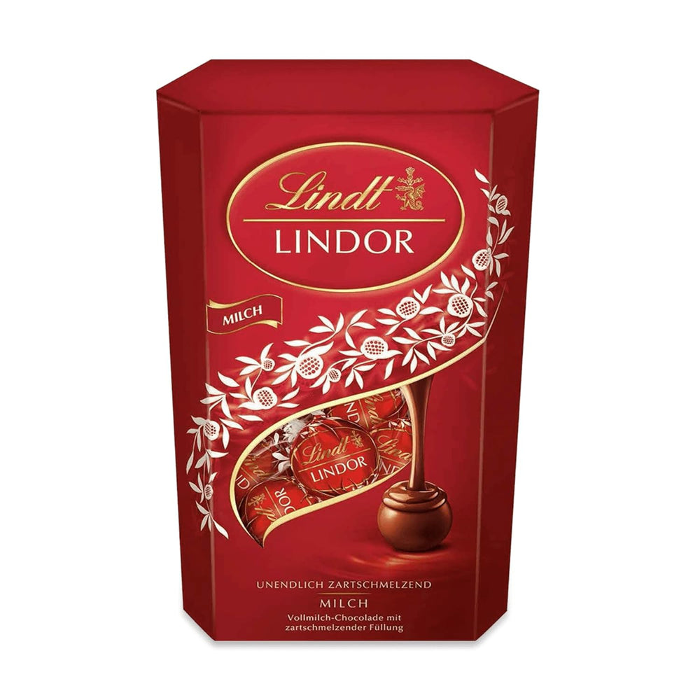 Chocolat Lindt | Cornet de chocolat au lait LINDOR | 500g | 38 boules de chocolat au lait fourrées fondantes | Cadeau chocolat
