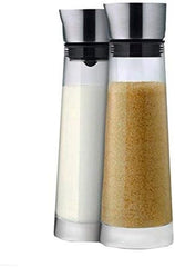 blomus -MACCHIATO- Service à sucre et crème en verre, capacité 180 ml, couvercle en acier inoxydable, pour thé et café, finition de haute qualité, aspect exclusif (H/L/P : 17 x 5,4 x 5,4 cm, Transparent, 63510)