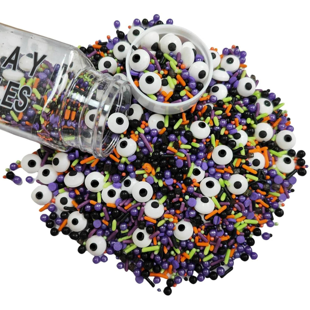 Decoratiuni comestibile, bombonele si sprinkles, pentru Halloween, 100 grame Sprinkles Naty Shop Halloween, Violet