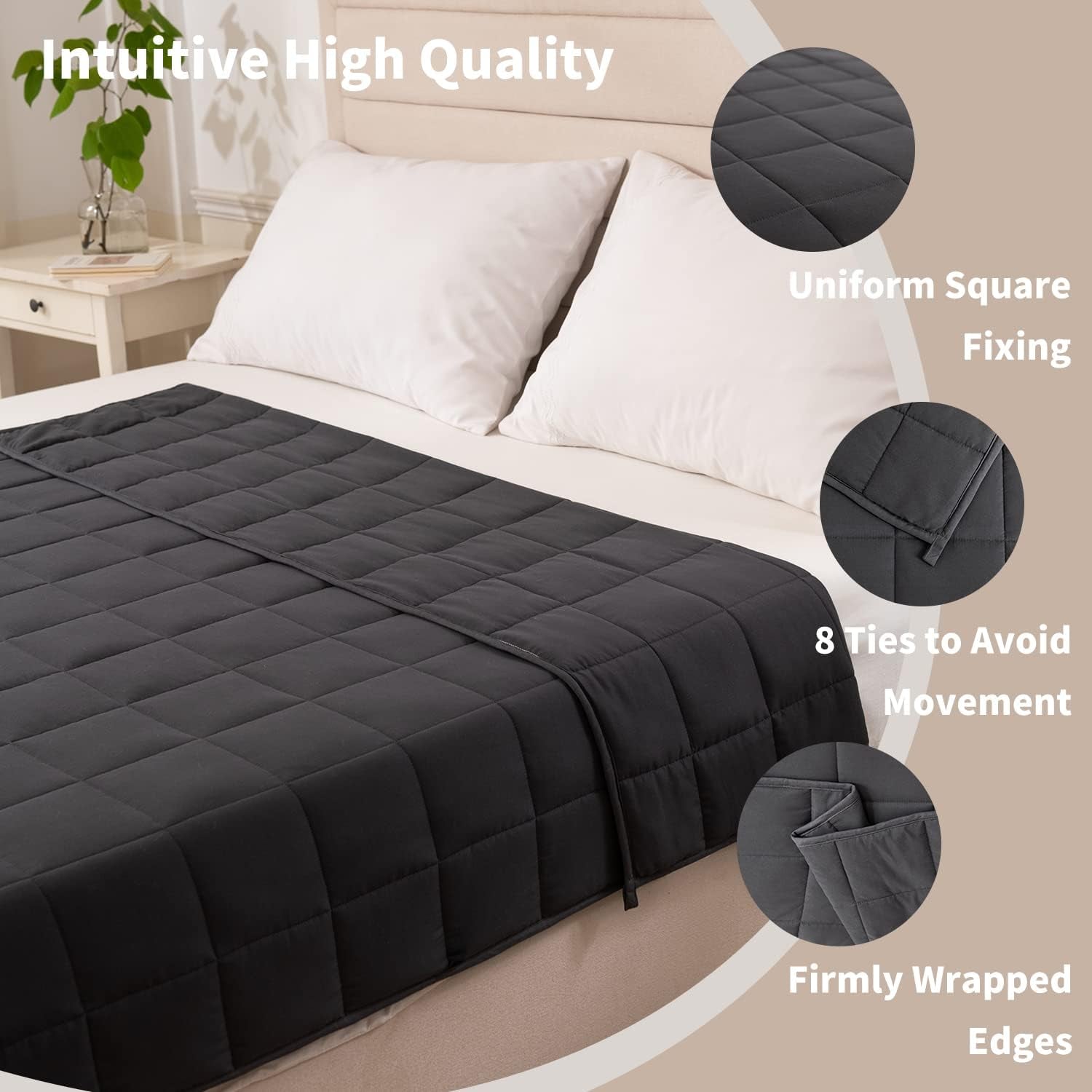 Couverture lestée 150X200Cm 8Kg couverture de relaxation adulte pour améliorer le sommeil couverture lestée grise Good Nite lits et couvertures