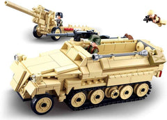 Seconde Guerre mondiale - Deutsches Halbkettenfahrzeug [M38-B0695], Spielset, Klemmbausteine, Soldaten, mit Spielfigur, Army WWII, Für Kinder ab 4 Jahren, Sluban SL95566
