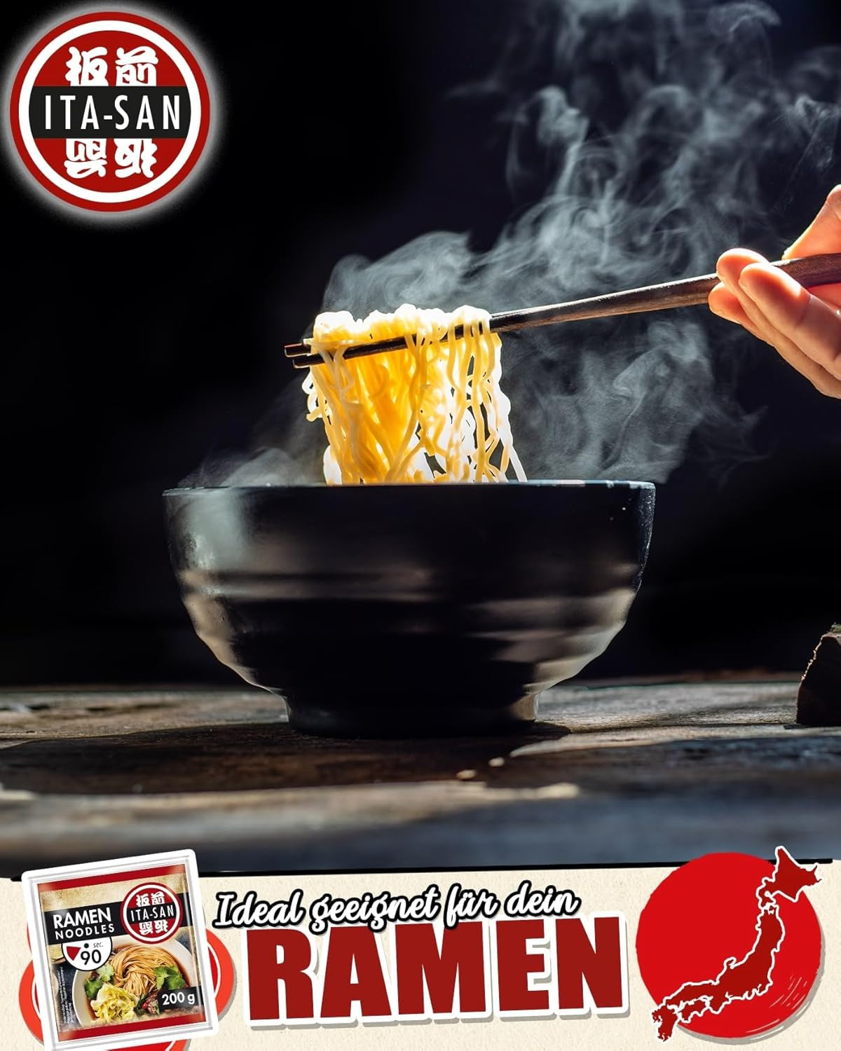 Nouilles Ramen ITA-SAN, préparation simple et rapide, 30 x 200 g