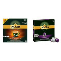 Jacobs Capsules de café Guten Morgen XL Intense - Pack de 10 (10 x 20 tasses) & Capsules de café Lungo Intenso, Intensité 8 sur 12, 200 capsules compatibles Nespresso®*, 10 x 20 tasses