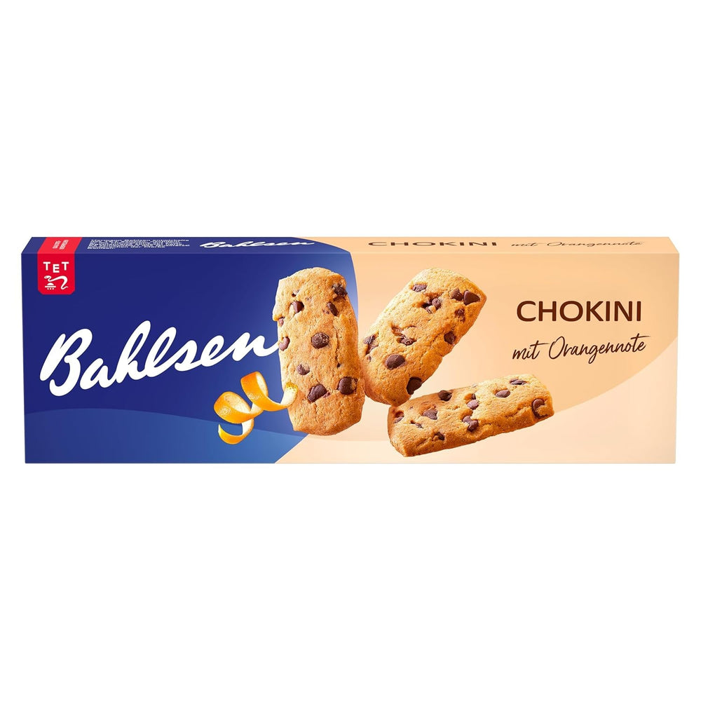 Bahlsen Chokini - 1 Pack - Pâte brisée aux pépites de chocolat et saveur d'orange (1 x 150g)