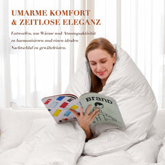 Plapumă cu puf 135X200 toate sezoanele 100% bumbac, plapumă 4 sezoane 135 X 200 cu puf de gâscă și pene, plapumă cu puf High Fluffy 3D Baffle Box pentru căldură medie Plapumi si pilote Naty Shop