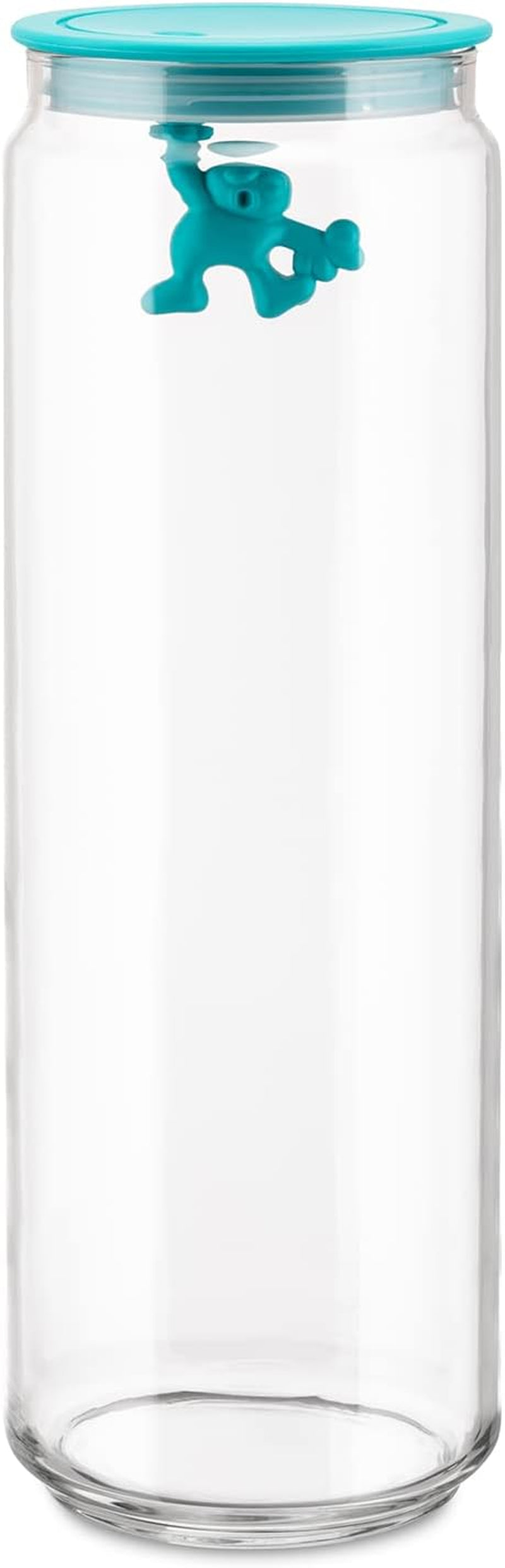 Alessi Bocal de Cuisine en Verre "Gianni" avec Couvercle Scellé, Résine Thermoplastique, Noir, 27,5 x 13,5 x 28 cm Boîtes de Conservation des Aliments Naty Shop Bleu Clair 1,9 x 13,5 x 9 cm