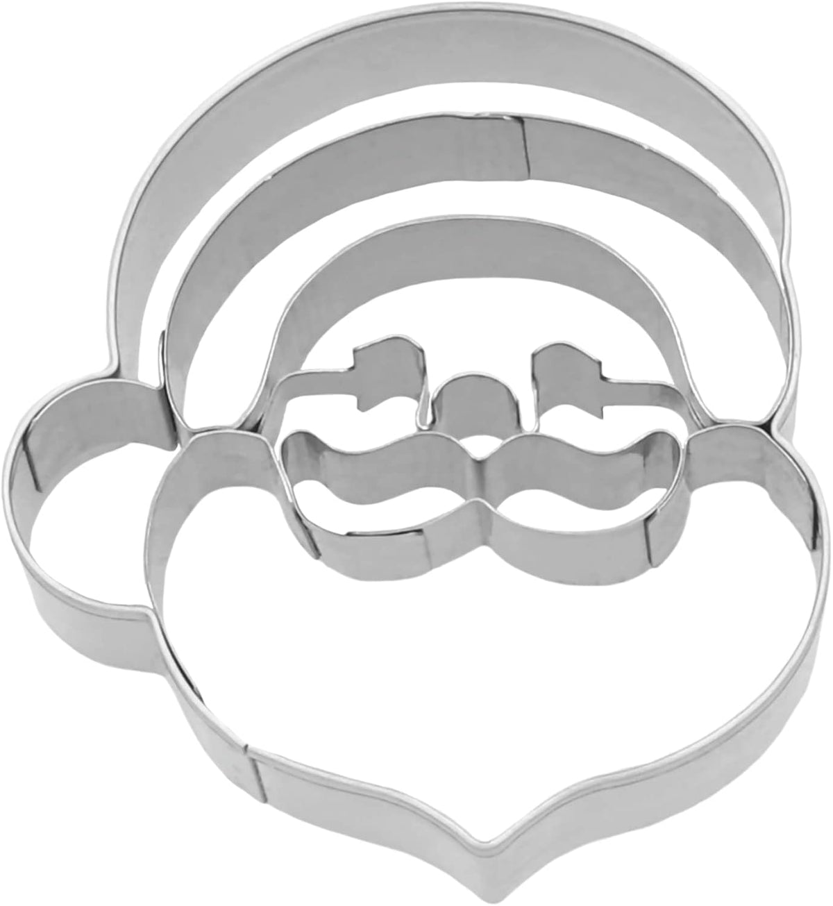 RBV Birkmann Emporte-pièce tête de Père Noël en acier inoxydable, passe au lave-vaisselle, 6 cm, argent