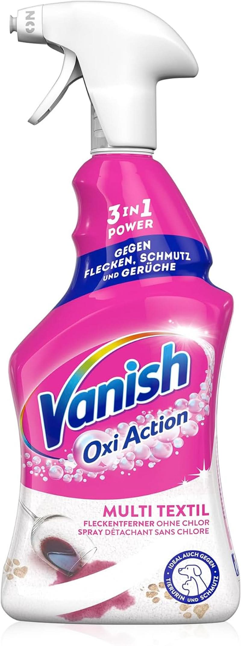 Vanish Oxi Action Multi - Spray Détachant Textile - 660 ml - Détergent textile pour tapis et tissus d'ameublement - contre la saleté et les odeurs d'urine Naty Shop