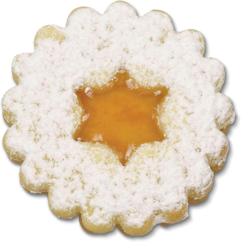 Städter Linzer avec étoile d'éjection, acier inoxydable, rouge argenté, 4,8 x 4,8 x 4,8 cm