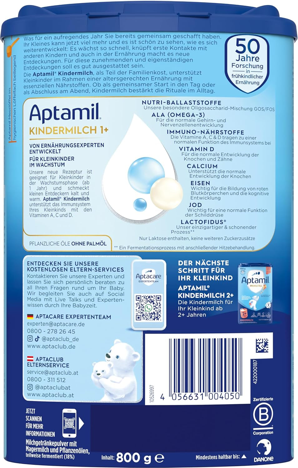 Aptamil Lait de Croissance 1 Plus - Lait de Croissance dès 1 an - 800g